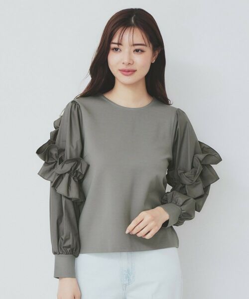 index / インデックス カットソー | フリルスリーブドッキングトップス【洗濯機洗い可】 | 詳細12