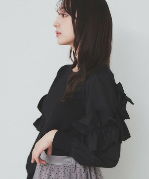 index / インデックス カットソー | フリルスリーブドッキングトップス【洗濯機洗い可】 | 詳細5