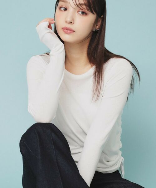 index / インデックス カットソー | 《CLASSY掲載》サイドドロストシアートップス【洗濯機洗い可】 | 詳細3