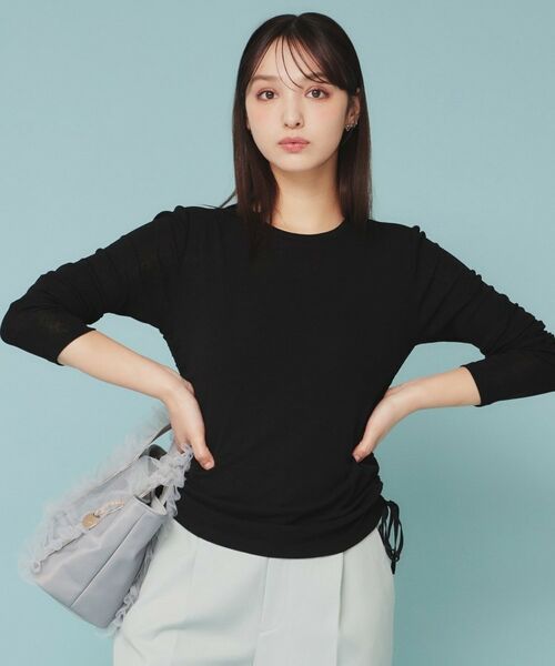 index / インデックス カットソー | 《CLASSY掲載》サイドドロストシアートップス【洗濯機洗い可】 | 詳細7