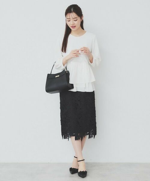 index / インデックス カットソー | カットジョーゼットドッキングペプラムトップス【洗濯機可】 | 詳細2