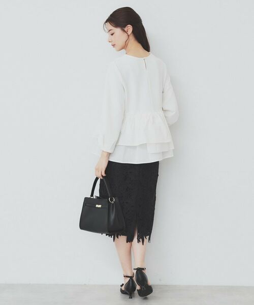 index / インデックス カットソー | カットジョーゼットドッキングペプラムトップス【洗濯機可】 | 詳細3