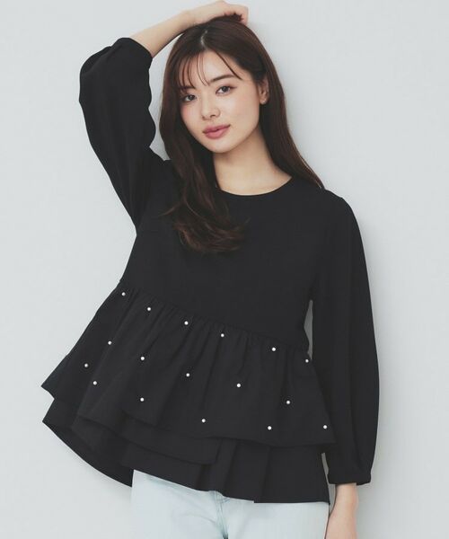 index / インデックス カットソー | カットジョーゼットドッキングペプラムトップス【洗濯機可】 | 詳細5