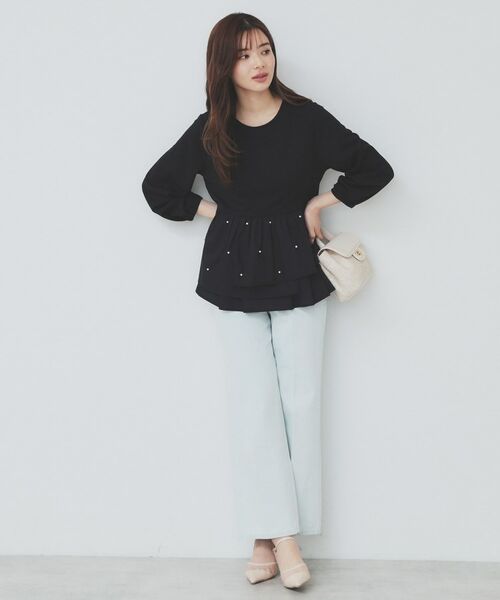 index / インデックス カットソー | カットジョーゼットドッキングペプラムトップス【洗濯機可】 | 詳細6