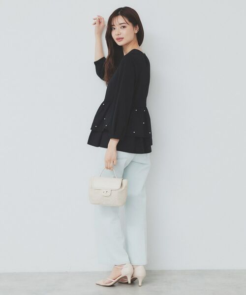 index / インデックス カットソー | カットジョーゼットドッキングペプラムトップス【洗濯機可】 | 詳細7