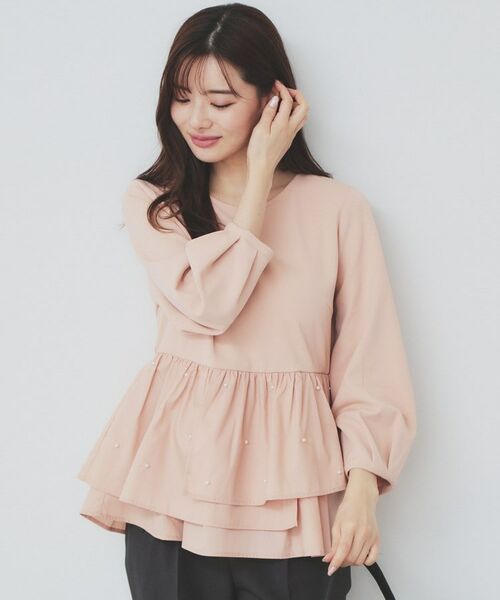 index / インデックス カットソー | カットジョーゼットドッキングペプラムトップス【洗濯機可】 | 詳細9