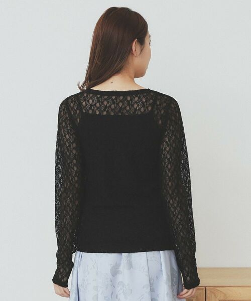 index / インデックス カットソー | シアーフラワーストレッチトップス【洗濯機洗い可】 | 詳細11