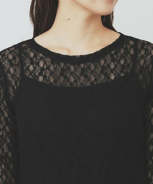index / インデックス カットソー | シアーフラワーストレッチトップス【洗濯機洗い可】 | 詳細12