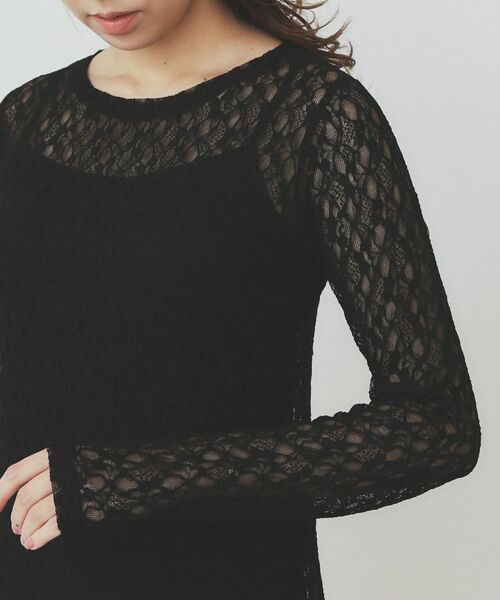 index / インデックス カットソー | シアーフラワーストレッチトップス【洗濯機洗い可】 | 詳細13