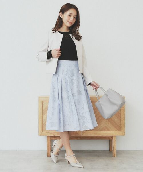 index / インデックス カットソー | シアーフラワーストレッチトップス【洗濯機洗い可】 | 詳細6