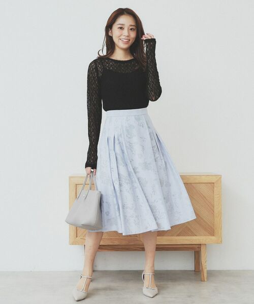 index / インデックス カットソー | シアーフラワーストレッチトップス【洗濯機洗い可】 | 詳細7