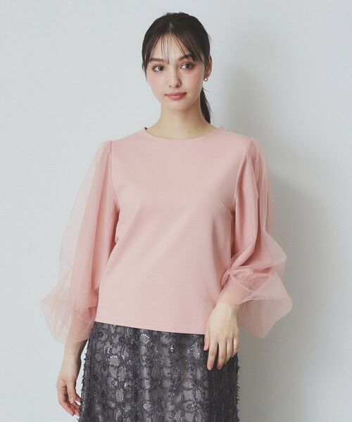 index / インデックス カットソー | ビジュー付きチュールバルーンスリーブトップス【洗濯機洗い可】 | 詳細13