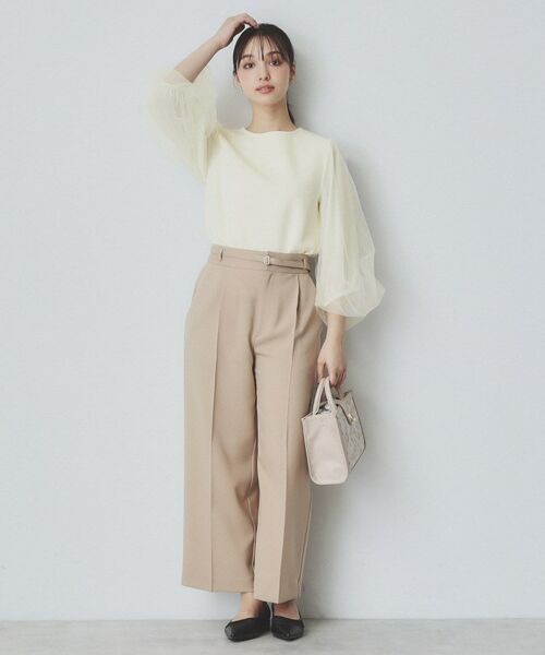 index / インデックス カットソー | ビジュー付きチュールバルーンスリーブトップス【洗濯機洗い可】 | 詳細2