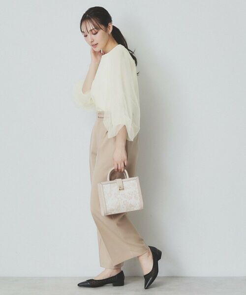 index / インデックス カットソー | ビジュー付きチュールバルーンスリーブトップス【洗濯機洗い可】 | 詳細3