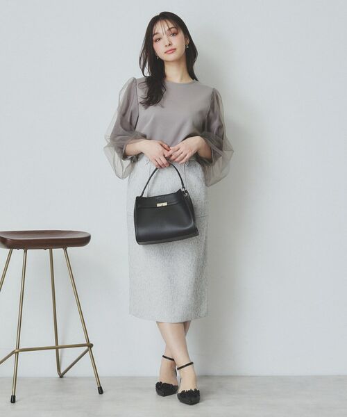 index / インデックス カットソー | ビジュー付きチュールバルーンスリーブトップス【洗濯機洗い可】 | 詳細6