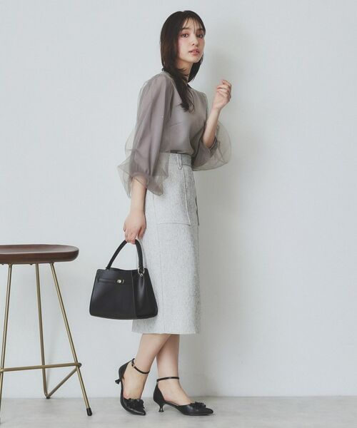 index / インデックス カットソー | ビジュー付きチュールバルーンスリーブトップス【洗濯機洗い可】 | 詳細7