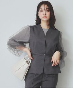 index / インデックス ベスト | ドライタッチストレッチノーカラージレ/セットアップ対応【洗濯機洗い可/イージーアイロン】