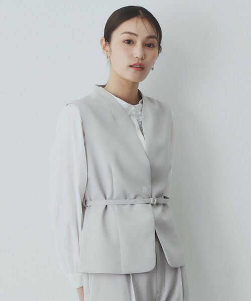 index / インデックス ベスト | ドライタッチストレッチノーカラージレ/セットアップ対応【洗濯機洗い可/イージーアイロン】 | 詳細1