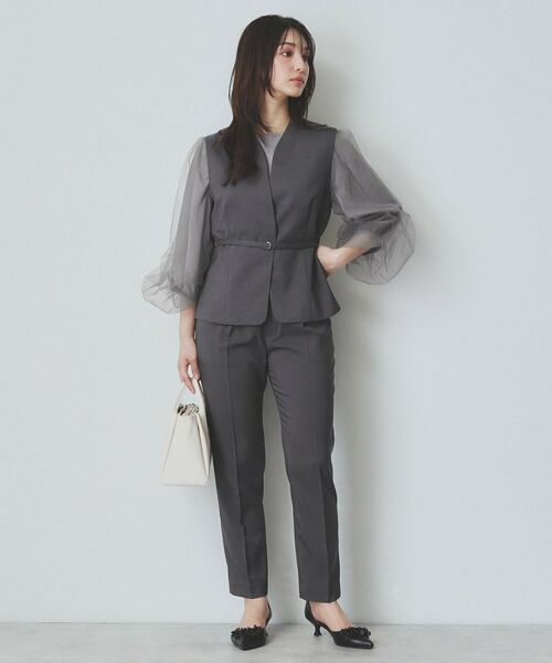 index / インデックス ベスト | ドライタッチストレッチノーカラージレ/セットアップ対応【洗濯機洗い可/イージーアイロン】 | 詳細10