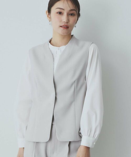 index / インデックス ベスト | ドライタッチストレッチノーカラージレ/セットアップ対応【洗濯機洗い可/イージーアイロン】 | 詳細4