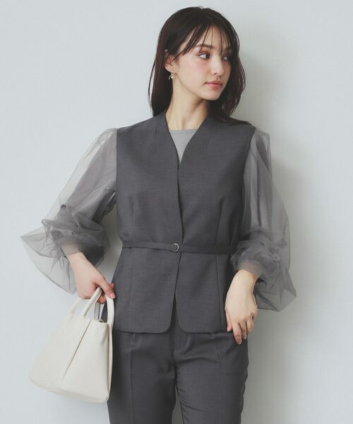 index / インデックス ベスト | ドライタッチストレッチノーカラージレ/セットアップ対応【洗濯機洗い可/イージーアイロン】 | 詳細9