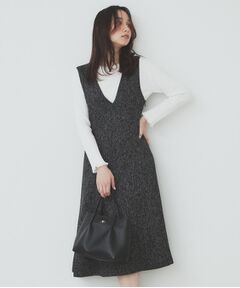 index / インデックス ミニ丈・ひざ丈ワンピース | サマーツイードジャンパースカート【洗濯機洗い可/イージーアイロン】