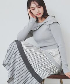 index / インデックス ロング・マキシ丈ワンピース | ランダムボーダーニットワンピース【洗濯機洗い可】