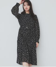 index / インデックス ミニ丈・ひざ丈ワンピース | ベルト付きプリーツフレアワンピース【洗濯機洗い可/防シワ】