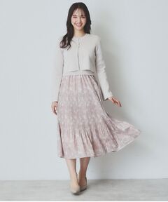 index / インデックス セットアップ | 《ツインセット》カーディガン×ニットドッキングワンピース【洗濯機洗い可】