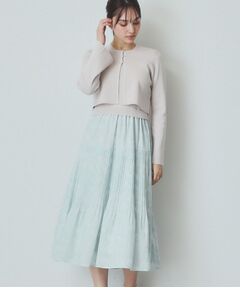 index / インデックス セットアップ | 《ツインセット》カーディガン×ニットドッキングワンピース【洗濯機洗い可】