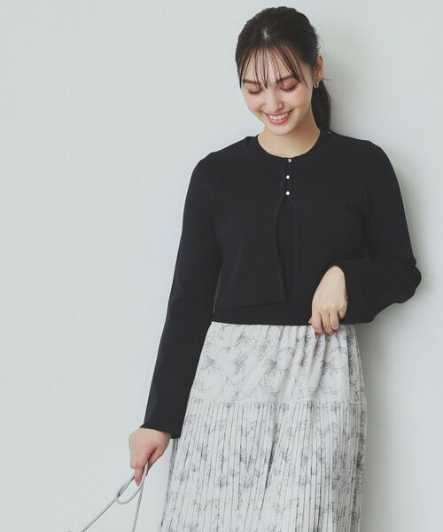 index / インデックス セットアップ | 《ツインセット》カーディガン×ニットドッキングワンピース【洗濯機洗い可】 | 詳細16