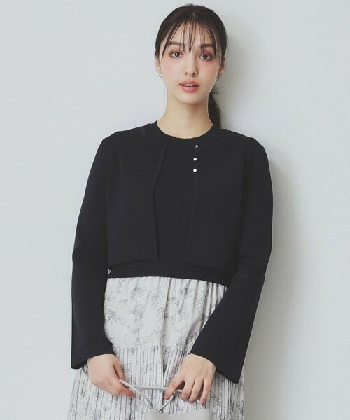 index / インデックス セットアップ | 《ツインセット》カーディガン×ニットドッキングワンピース【洗濯機洗い可】 | 詳細17