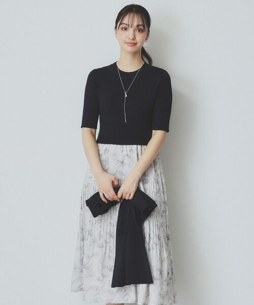 index / インデックス セットアップ | 《ツインセット》カーディガン×ニットドッキングワンピース【洗濯機洗い可】 | 詳細18