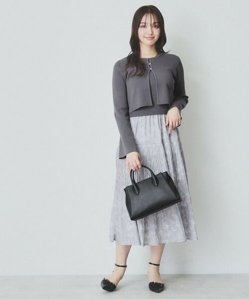 index / インデックス セットアップ | 《ツインセット》カーディガン×ニットドッキングワンピース【洗濯機洗い可】 | 詳細5