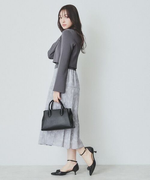 index / インデックス セットアップ | 《ツインセット》カーディガン×ニットドッキングワンピース【洗濯機洗い可】 | 詳細6