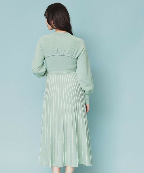 index / インデックス ミニ丈・ひざ丈ワンピース | ビスチェライクバイカラーニットワンピース【洗濯機洗い可】 | 詳細16