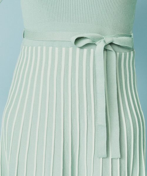 index / インデックス ミニ丈・ひざ丈ワンピース | ビスチェライクバイカラーニットワンピース【洗濯機洗い可】 | 詳細27