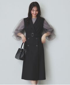 index / インデックス ロング・マキシ丈ワンピース | 衿付きトレンチワンピース【洗濯機洗い可/防シワ/イージーアイロン】