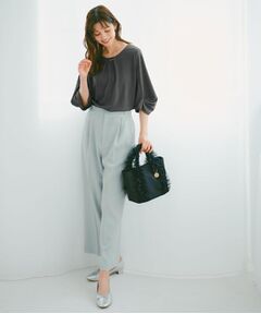 index / インデックス パンツ | ソフトツイルタックワイドパンツ【洗濯機洗い可】