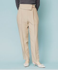 index / インデックス パンツ | ウエスト折り返しテーパードパンツ【洗濯機洗い可/防シワ】