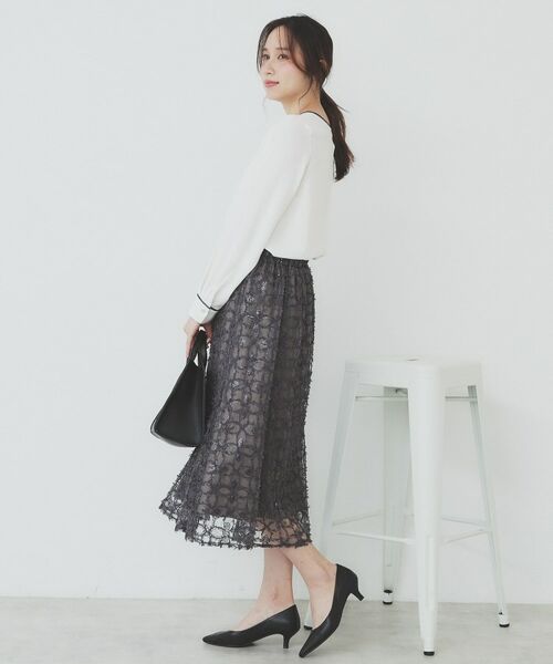 index / インデックス スカート | フラワーレース刺繍マーメイドスカート【洗濯機洗い可】 | 詳細4