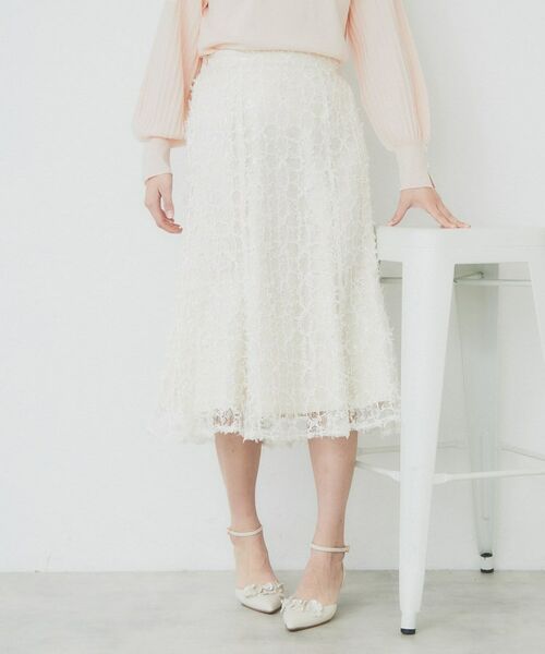 index / インデックス スカート | フラワーレース刺繍マーメイドスカート【洗濯機洗い可】 | 詳細7