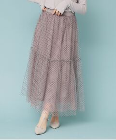 index / インデックス スカート | ドットチュールティアードスカート【洗濯機洗い可】