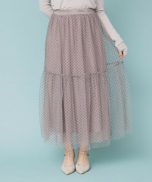 index / インデックス スカート | ドットチュールティアードスカート【洗濯機洗い可】 | 詳細11