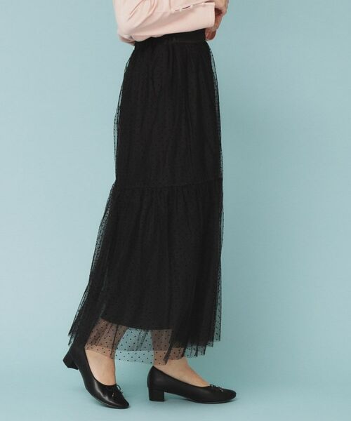 index / インデックス スカート | ドットチュールティアードスカート【洗濯機洗い可】 | 詳細3