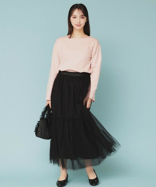 index / インデックス スカート | ドットチュールティアードスカート【洗濯機洗い可】 | 詳細4