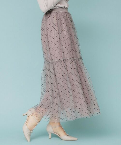 index / インデックス スカート | ドットチュールティアードスカート【洗濯機洗い可】 | 詳細7