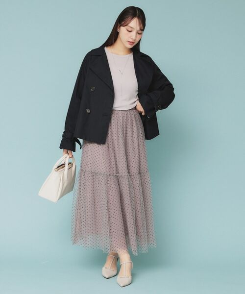 index / インデックス スカート | ドットチュールティアードスカート【洗濯機洗い可】 | 詳細9