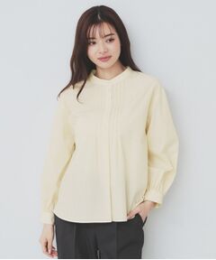 index / インデックス シャツ・ブラウス | 《6color》ラメラインバンドカラーシャツ【洗濯機洗い可/イージーアイロン/防シワ】