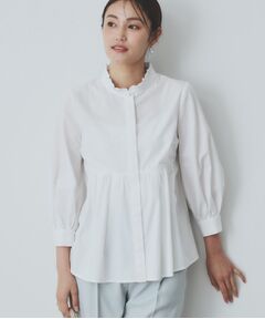 index / インデックス シャツ・ブラウス | 《6color》フリルバンドカラーペプラムブラウス【洗濯機洗い可/イージーアイロン/防シワ】